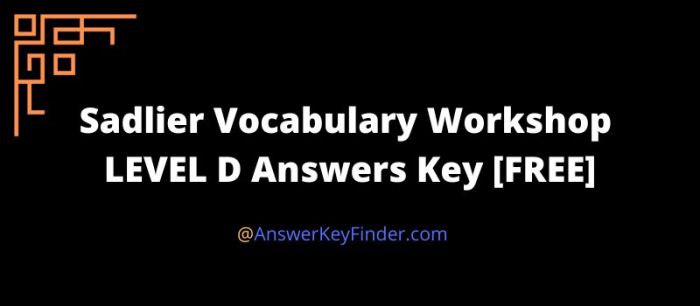 Vocabulary workshop level d answers