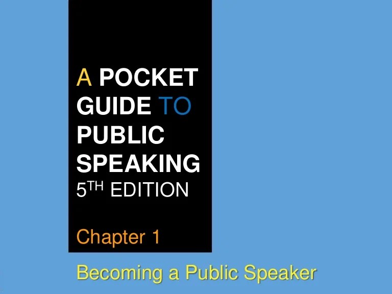 A pocket guide to public speaking pdf