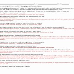 Biogeochemical cycles worksheet pdf answers