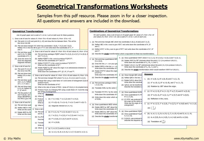 Geometry composition of transformations worksheet