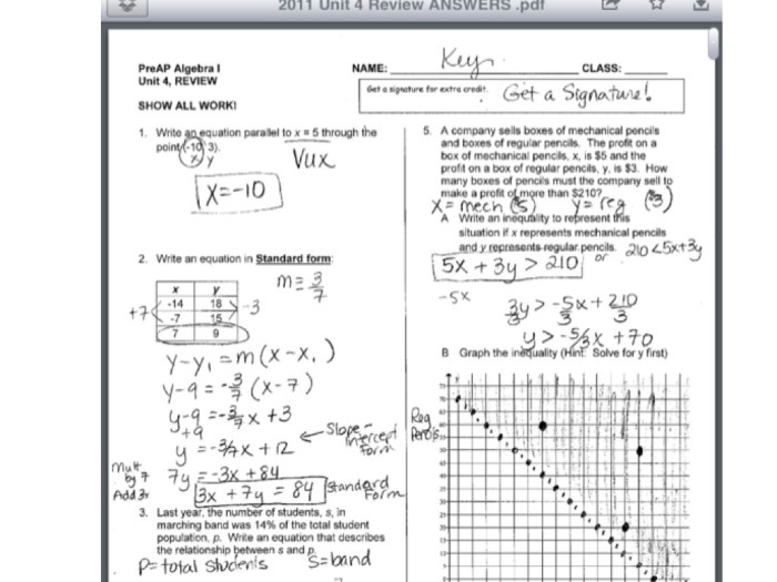 Algebra concepts and connections unit 1 answer key